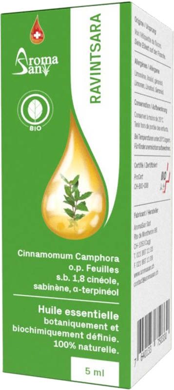 Aromasan Ravintsara etere/olio in confezione bio 5ml