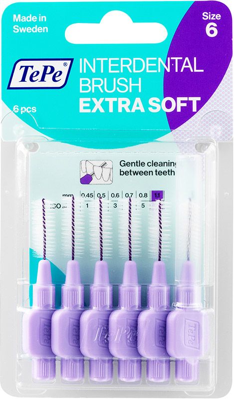 TePe Scovolino interdentale 1,1 mm x-morbido viola 6 pezzi