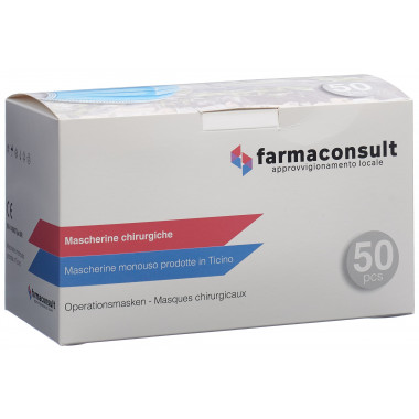 Farmaconsult maschera medica monouso tipo IIR VB blu 50 pezzi