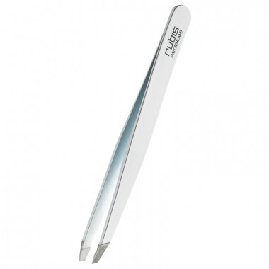 Pinzette Rubis angolate bianche Inox