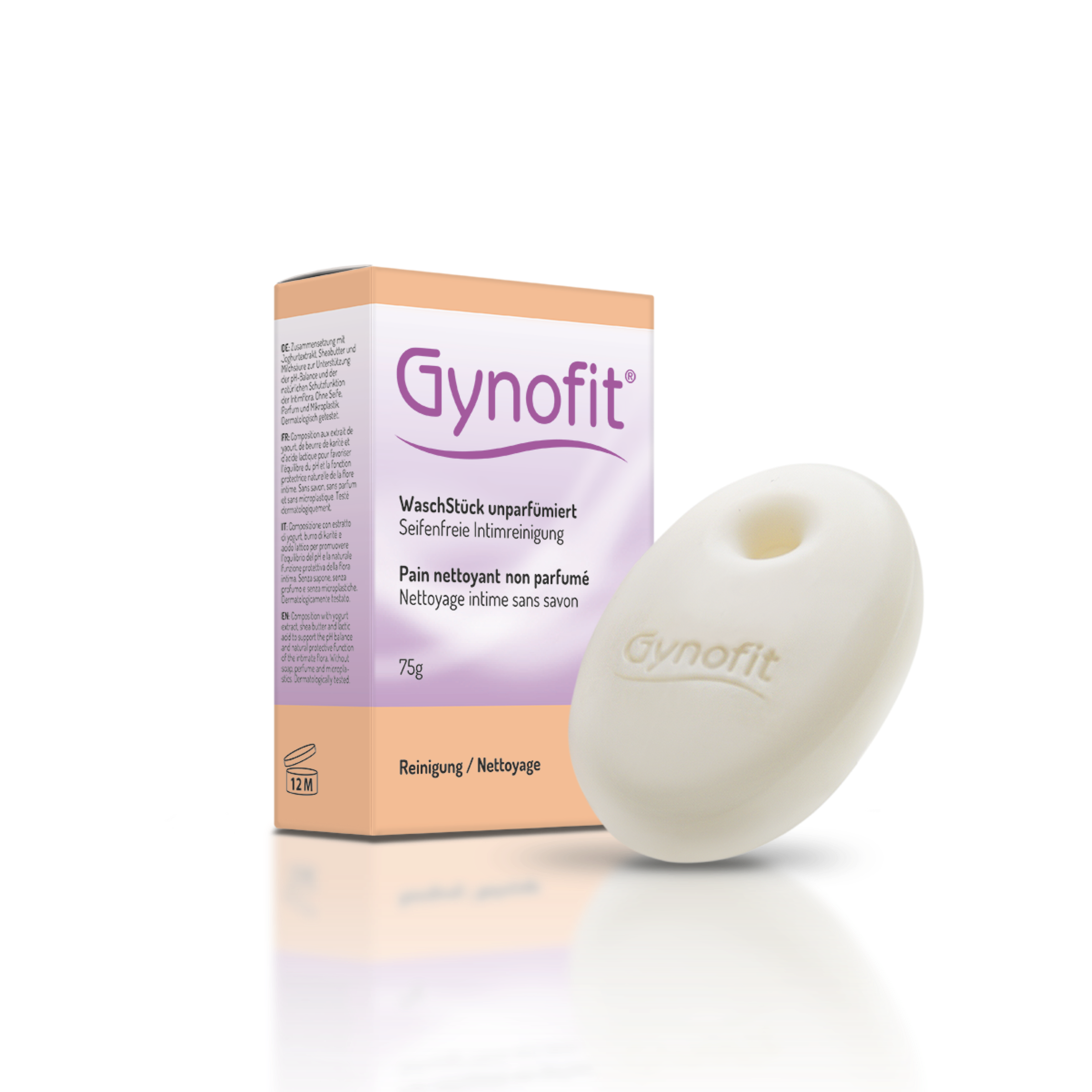 Gynofit pezzo di lavaggio non profumato 75g