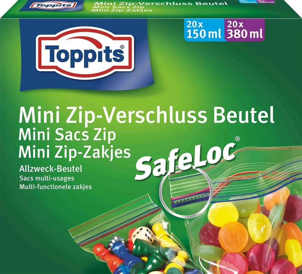 TOPPITS Mini sacchetti con chiusura a zip 40 pezzi