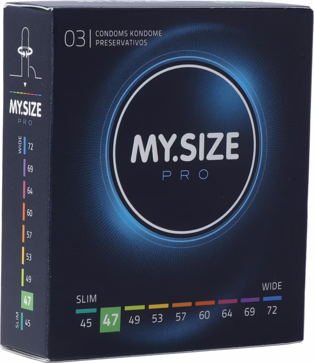 Preservativi MY SIZE PRO 47 mm, confezione da 3 pezzi