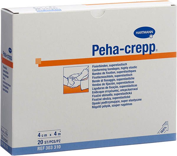 Peha CREPP benda in crêpe 4mx4cm bianco 20 pezzi