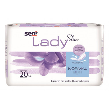 Seni Lady Slim Cuscino normale traspirante anatomico 10,5x28cm 3 gocce 20 pezzi
