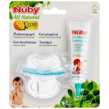 Nuby All Naturals gel per la dentizione con ciuccio per la dentizione