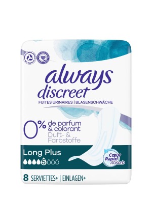 ALWAYS Discreet Incontinence Long Plus 0% 8 pezzi