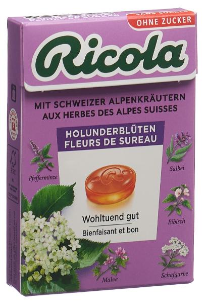 Ricola caramelle ai fiori di sambuco senza zucchero con stevia confezione da 50g