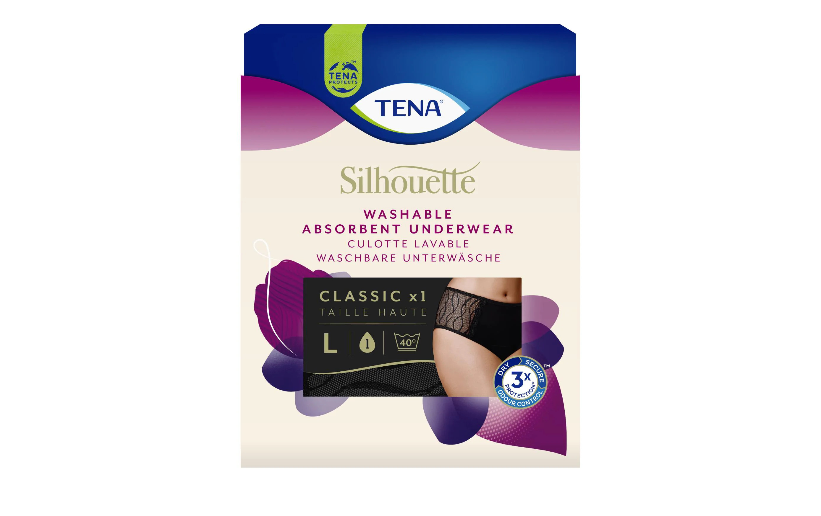 TENA Silhouette Classic Washable Underwear L schwarz