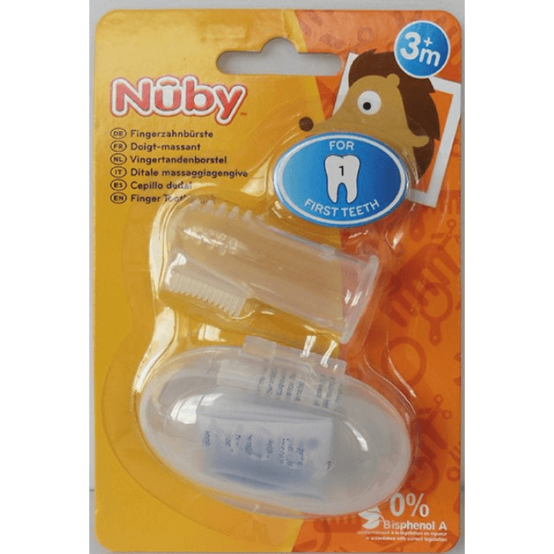 Spazzolino da dito Nuby con scatola portaoggetti