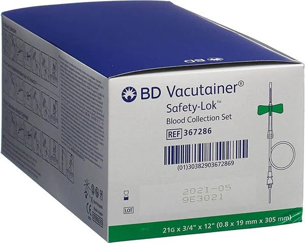 Set di raccolta sangue VACUTAINER 21Gx3/4 verde lungo 50 pezzi
