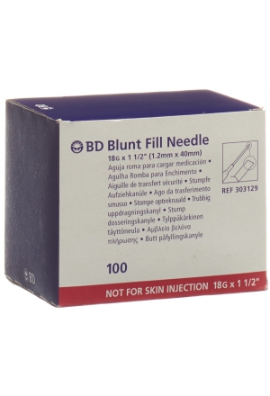 Cannula di aspirazione di sicurezza BD Blunt Fill 18G 1,2 mmx 40 mm 100 pezzi