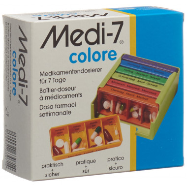 Medi-7 dispensatore di farmaci 7 giorni colore tedesco/francese/italiano