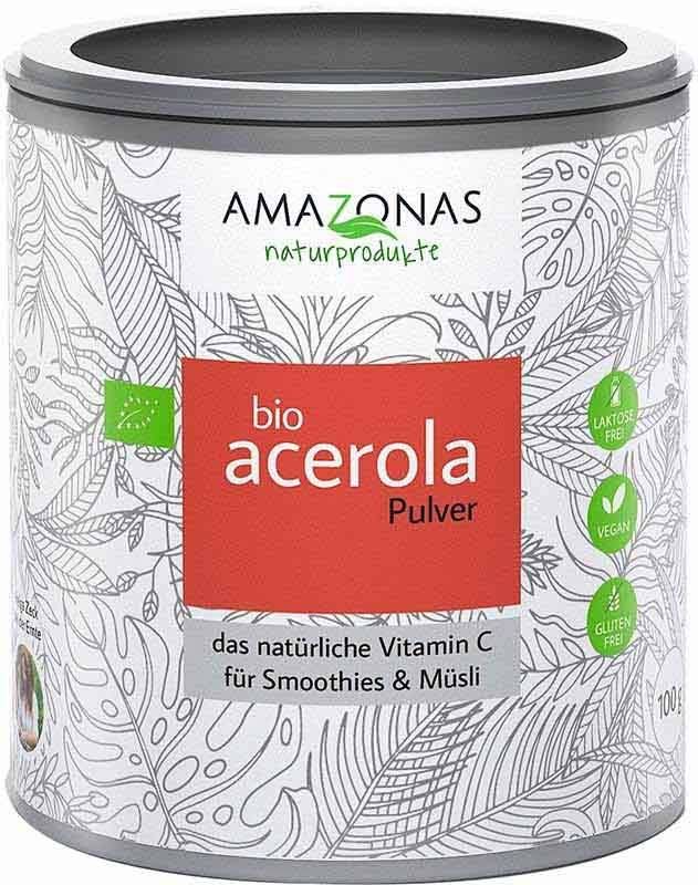 AMAZONAS acerola biologica in polvere con il 17% di vitamina C 100g