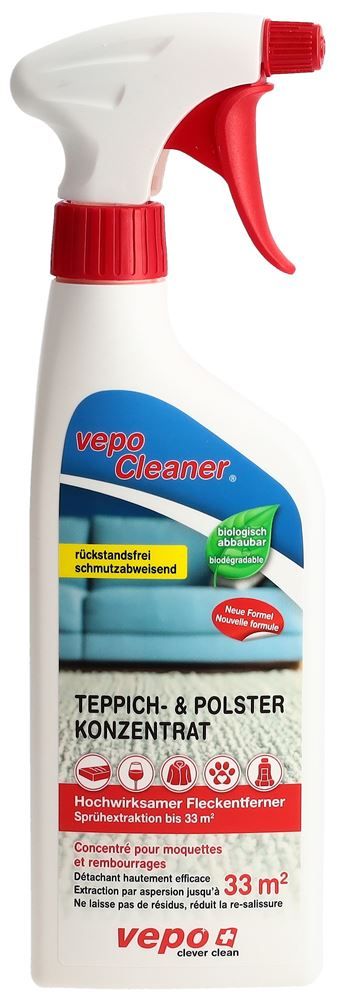 Vepocleaner tappeto + tappezzeria concentrato e smacchiatore spray per estrazione fino a 33m2 500ml