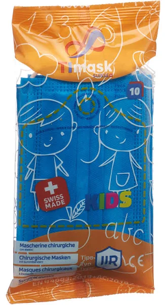 TImask maschera medica monouso tipo IIR KIDS turchese 10 pezzi