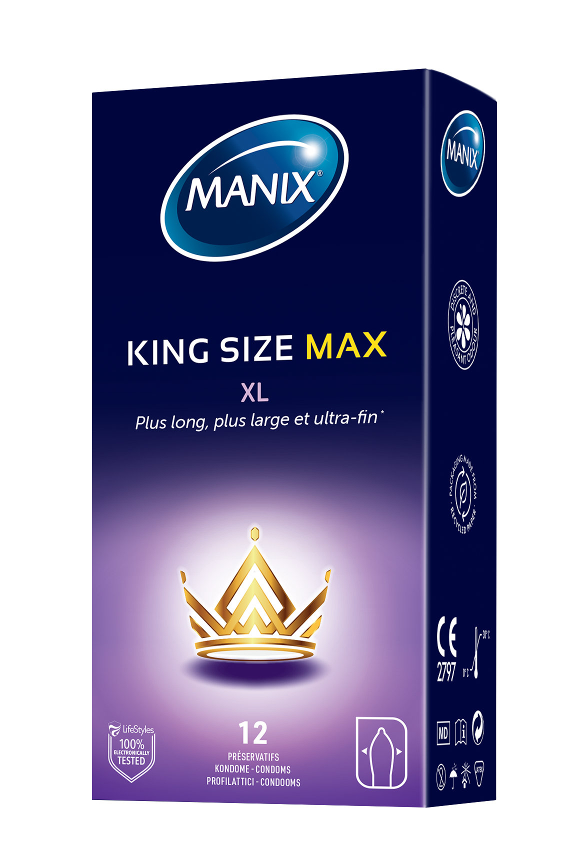 MANIX Preservativi King Size Max XL 12 pezzi