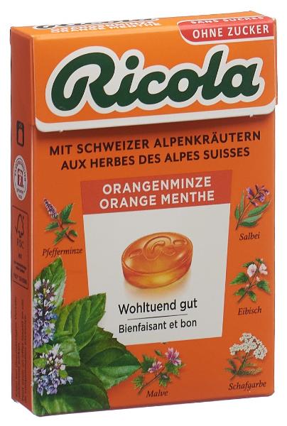 Ricola caramelle alle erbe alla menta e arancia senza zucchero con stevia confezione da 50g