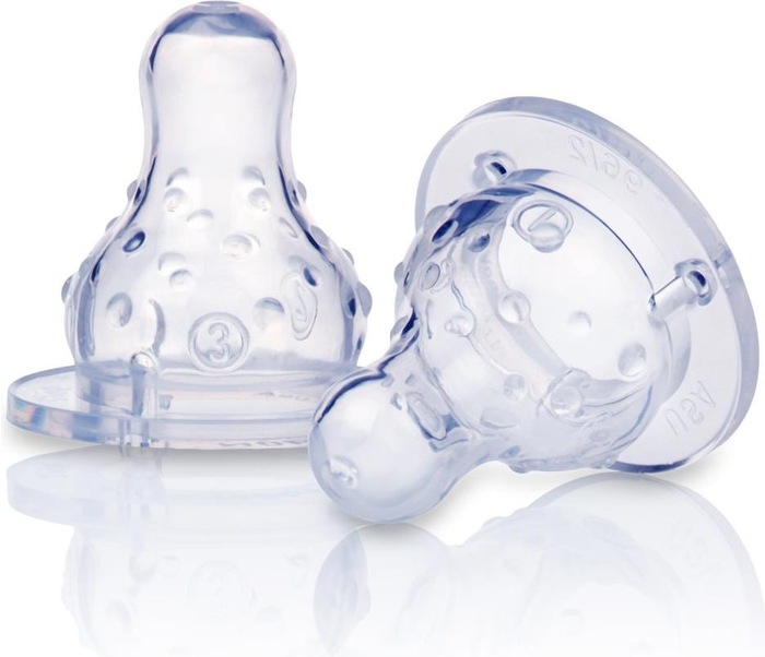 Tettarella Nuby in silicone a 3 fasi per biberon standard