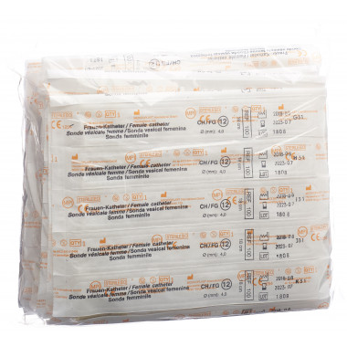 Catetere femminile Qualimed CH14 18 cm PVC sterile 100 pezzi