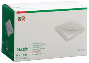 Gazin compresse di garza 5x5cm 16 pieghe sterili 50 x 5 pezzi