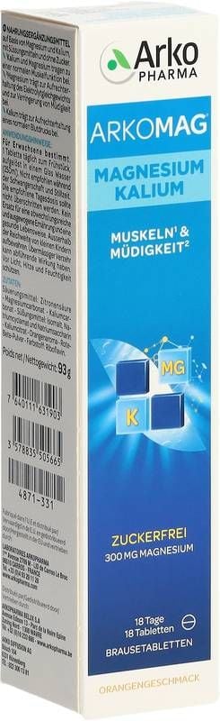 Arkomag Magnesio + Potassio compresse effervescenti Ds 18 pezzi