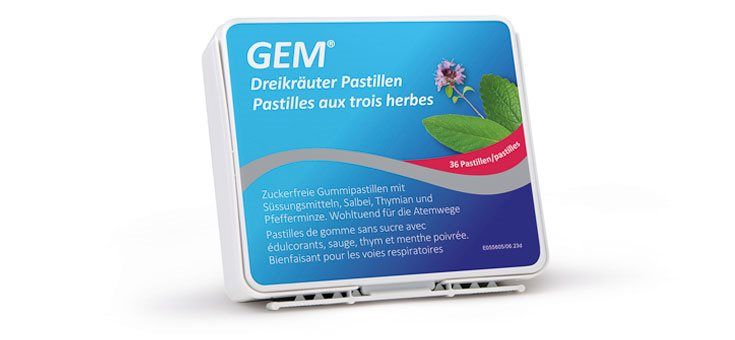 GEM Dreikräuter Pastillen senza zucchero Ds 36 Stuck