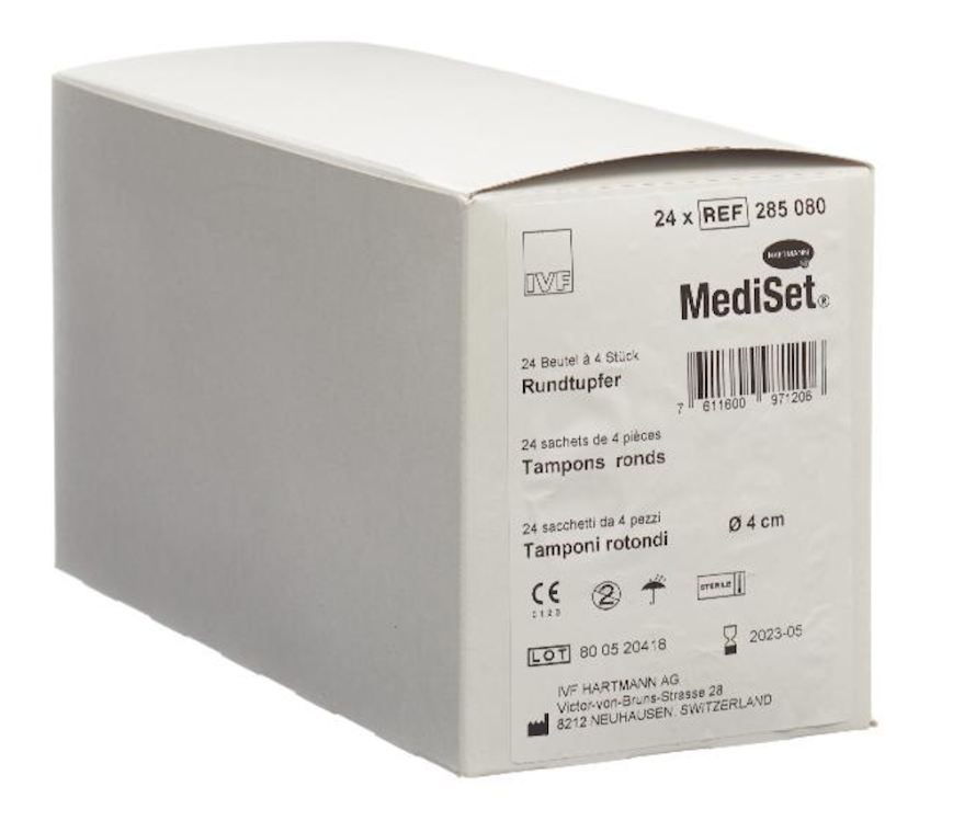 MediSet tampone rotondo 4cm sterile 30 Btl 2 pezzi