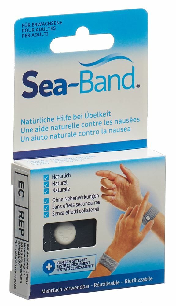 Sea-Band fascia di agopressione per adulti nera 1 paio