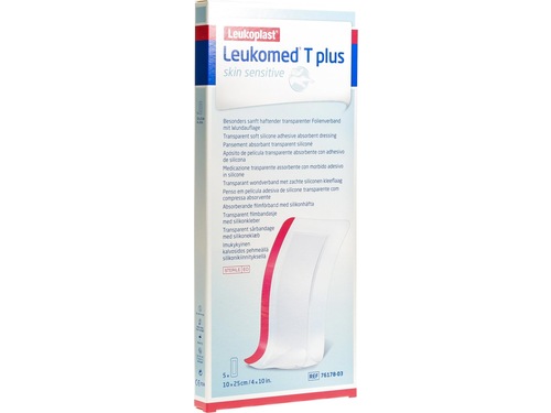 Leukomed T plus skin sensitive 10x25cm 5 pezzi