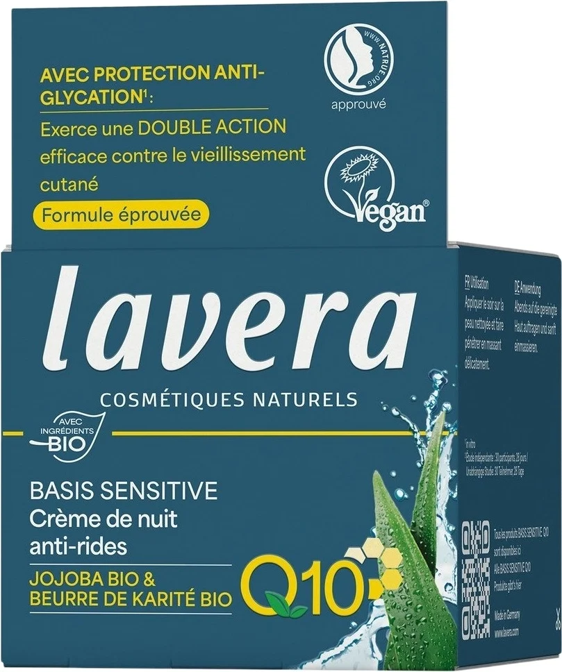 LAVERA Crema notte antirughe Q10 Base Sensitive 50 ml