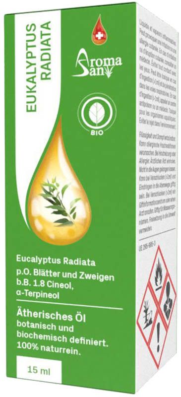 Aromasan Eucalyptus radiata etere/olio in confezione bio 15ml