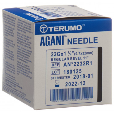 Terumo Agani cannula monouso 22G 0,7x32mm nero 100 pezzi