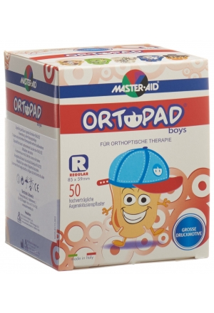 Cerotti per occlusione Ortopad Regular Ragazzi da 4 anni 50 pezzi