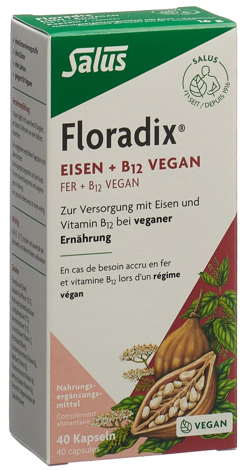 Floradix Ferro VEGAN + Vitamina B12 Capsule 40 Capsule