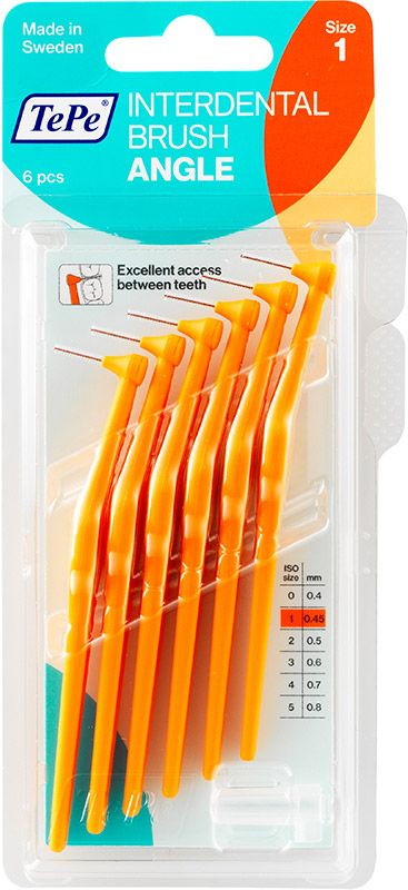 TePe Scovolino interdentale angolare 0,45 mm arancione 6 pezzi