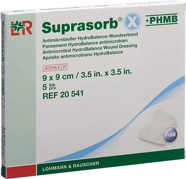 Medicazione Suprasorb® X+PHMB HydroBal 9x9cm 5 pezzi