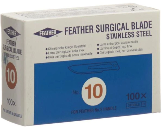 Lame per bisturi FEATHER ster n. 10 100 pezzi