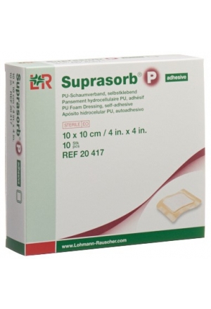 Medicazione in schiuma Suprasorb P 10x10cm autoadesiva 10 pezzi