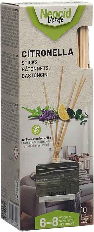 Neocid VERDE Citronella 10 bastoncini con flacone 65ml