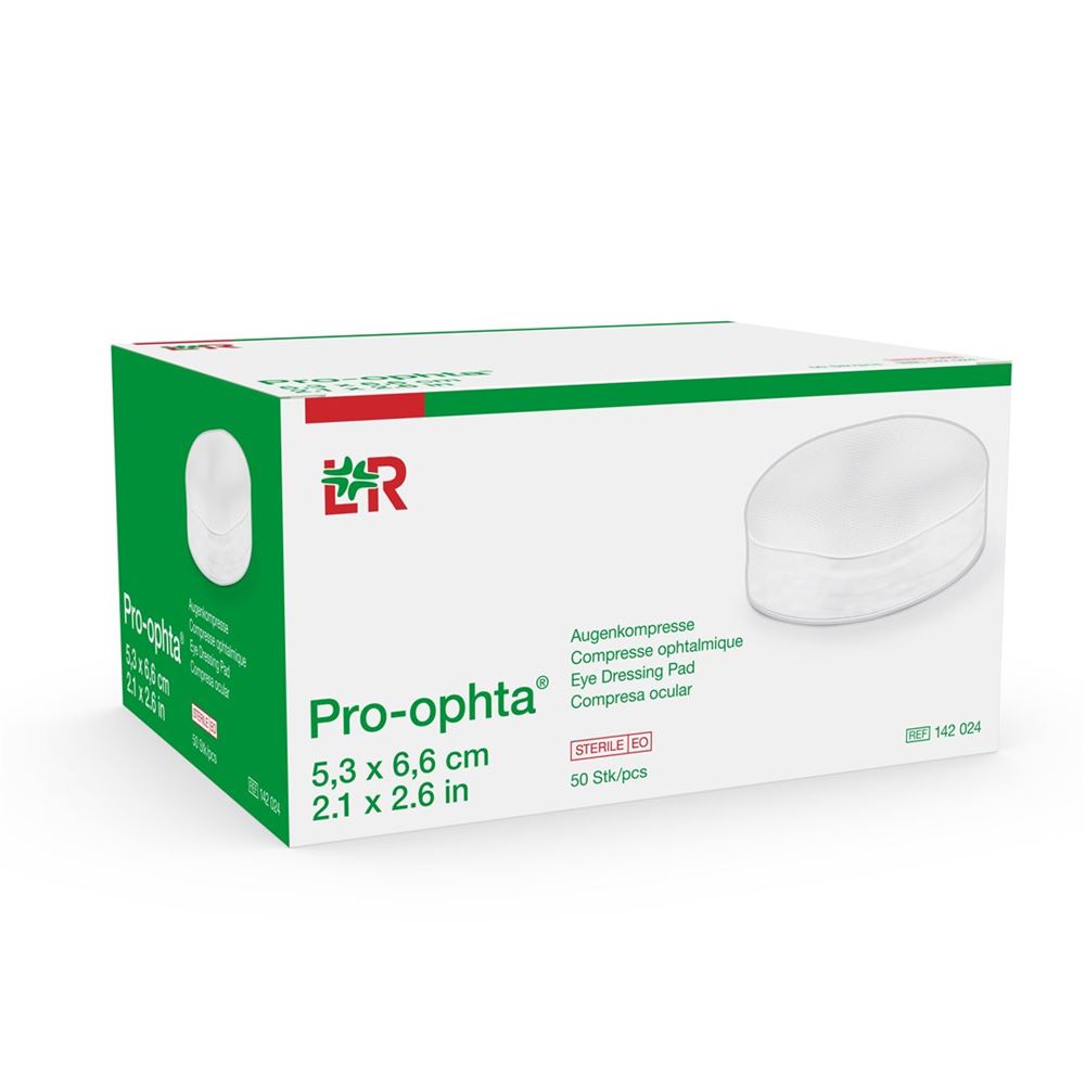 Impacchi oculari Pro-ophta 5,3x6,6cm sterili 50 pezzi