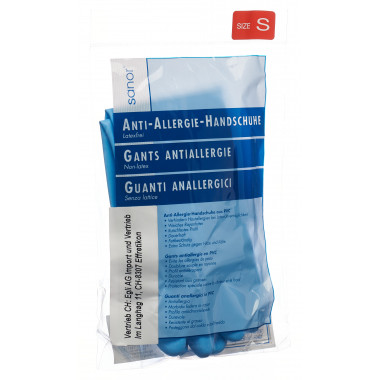Sanor Guanti antiallergici in PVC S blu 1 paio