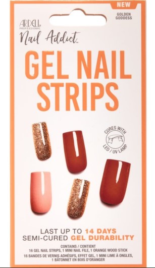 ARDELL Nail Addict Gel Strips Gold Goddess 16 pezzi