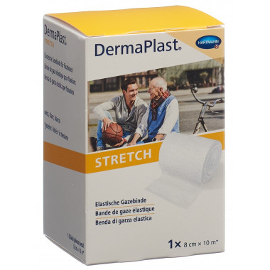 DermaPlast STRETCH benda di garza elastica 8cmx10m bianco
