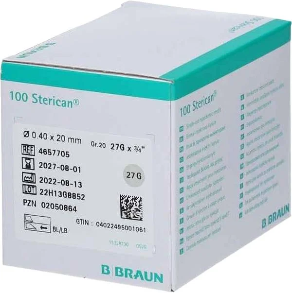 Cannula Sterican G27 0,4x20mm 3/4 lunga gr 100 pezzi