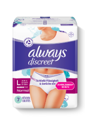 ALWAYS Discreet Incontinence Pants L Plus 9 pz.