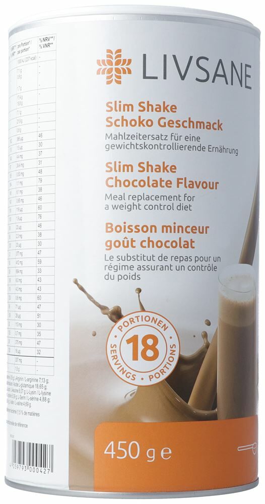 Livsane Slim Shake al gusto di cioccolato 450g
