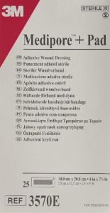 3M Medipore+Pad 10x20cm Wundkissen 5x15.5cm 25 Stück