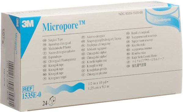 3M Micropore rotolo di cerotti con dispenser 12mmx9,14m bianco 24 pezzi