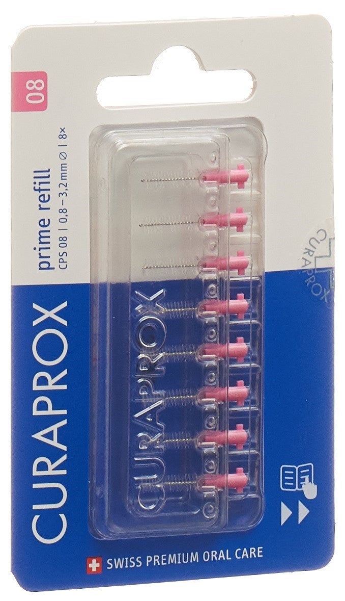 Curaprox CPS 08 prime ricarica scovolini interdentali rosa 8 pezzi